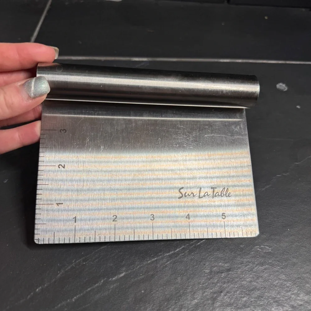 Sur La Table Stainless Steel Bench Scraper Dough Knife with Measurements 6 Inch